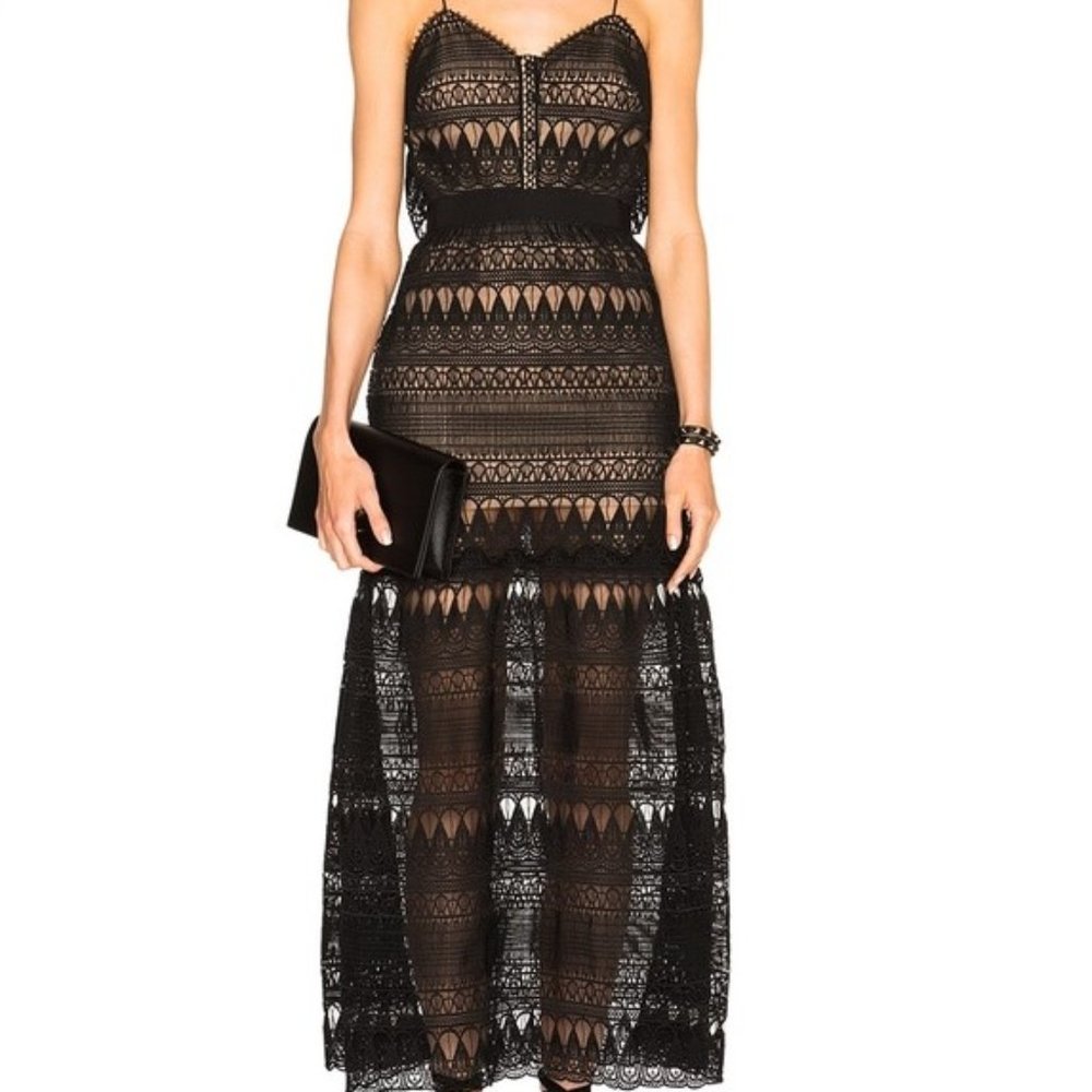 Self-Portrait Teardrop Lace Guipure gown